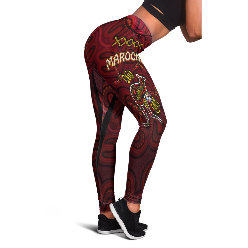 maroons-rugby-leggings-qld-maroons-kangaroo-with-aboriginal-culture-leggings