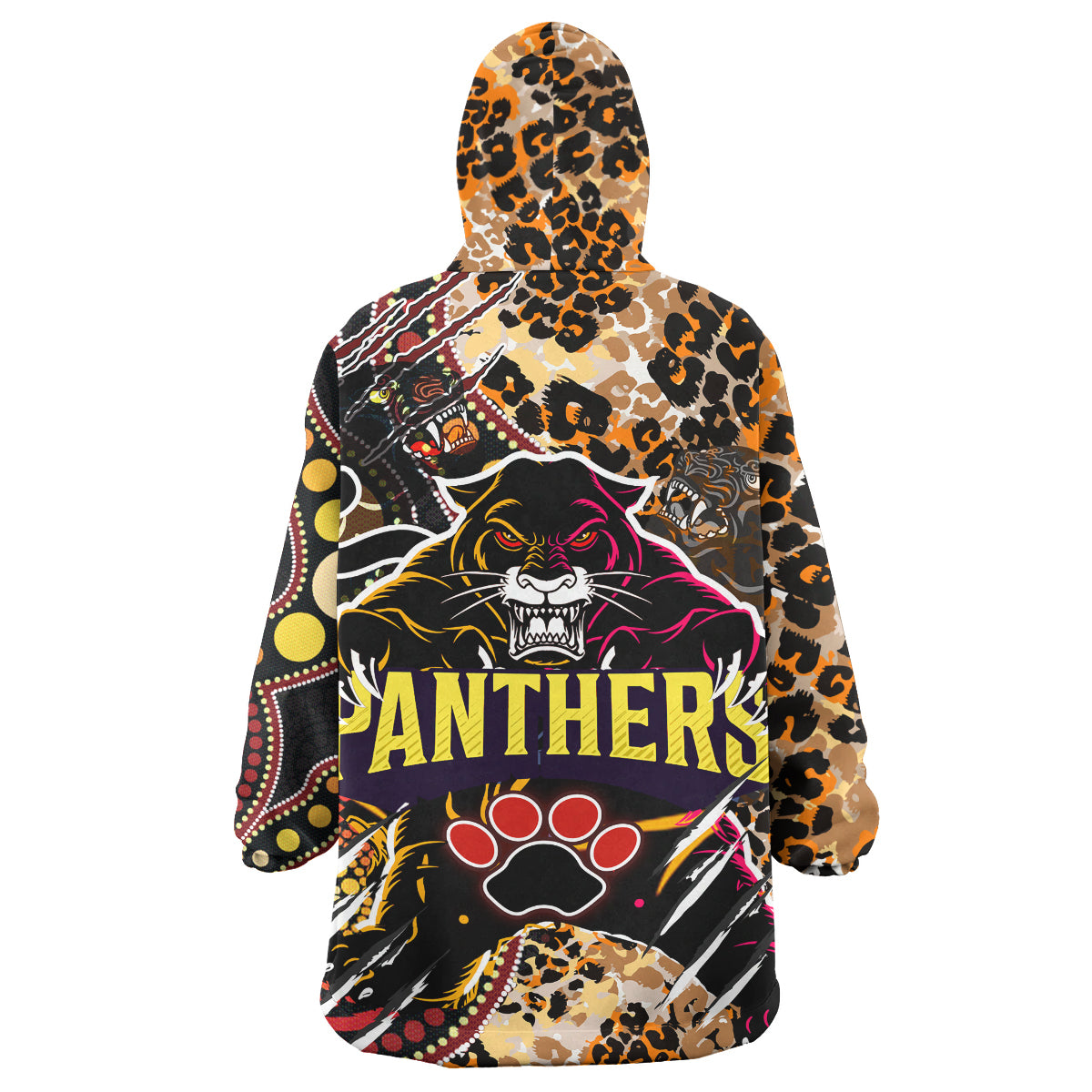 panthers-rugby-league-football-club-snug-hoodie-the-indigenous-wild-black-penrith-panthers-scratch-style-oodie-blanket