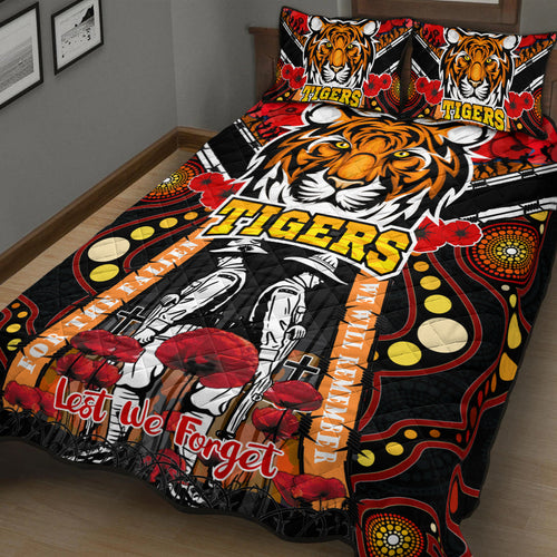 tigers-rugby-anzac-day-watercolour-quilt-bed-set-custom-remembrance-west-tigers-with-poppy-flower