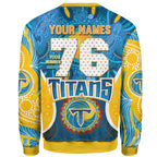 titans-rugby-sweatshirt-custom-gold-coast-titans-mascot-with-aboriginal-art-personalised-player-and-number-sweatshirt