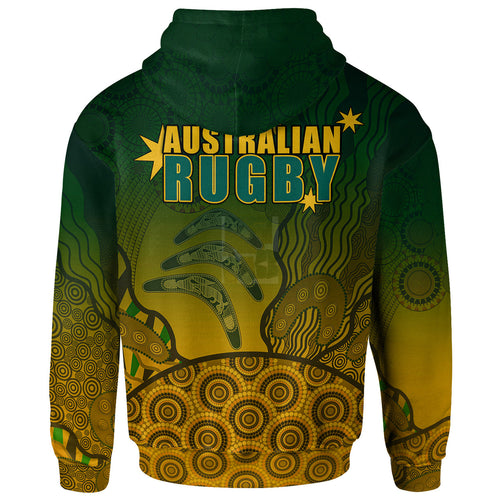 Wallabies Rugby Hoodie - Aboriginal Australian Hoodie RLT13