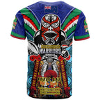warriors-rugby-custom-anzac-t-shirt-remembrance-warriors-with-maori-mask-and-aboriginal-patterns-home-and-away