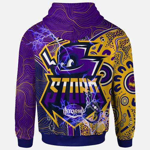storm-rugby-aboriginal-hoodie-custom-melbourne-storm-mascot-with-aussie-lizards-and-rugby-ball-hoodie