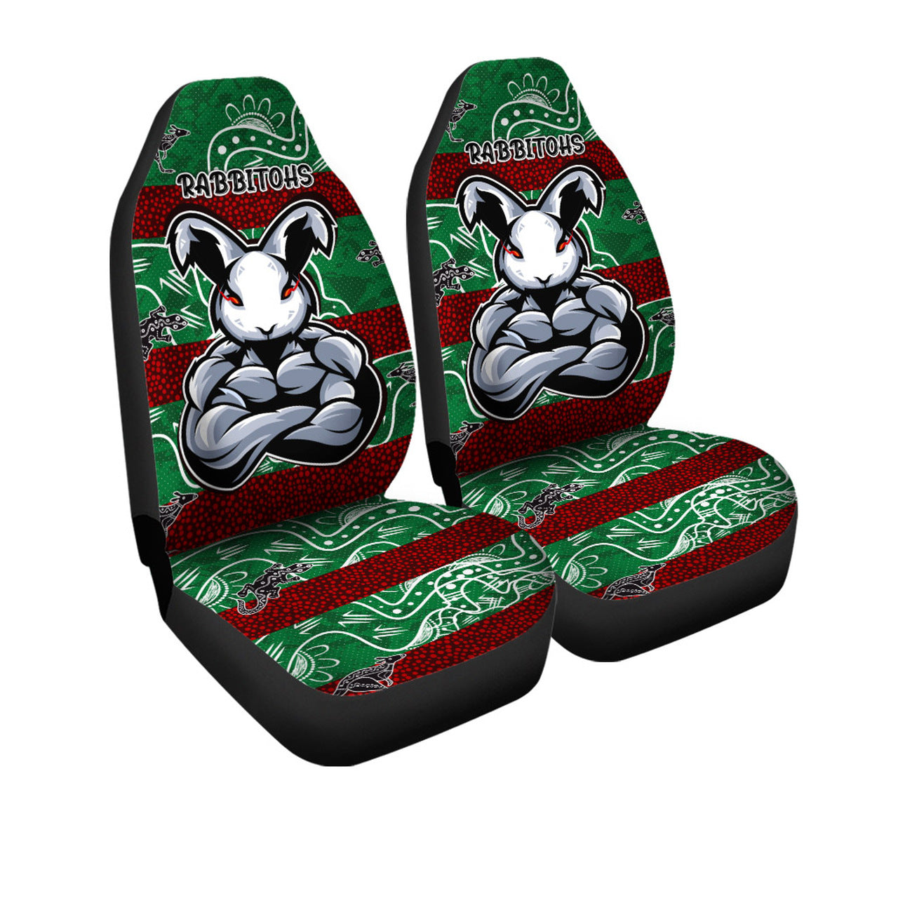 rabbitohs-rugby-car-seat-covers-custom-indigenous-super-rabbitohs-car-seat-covers