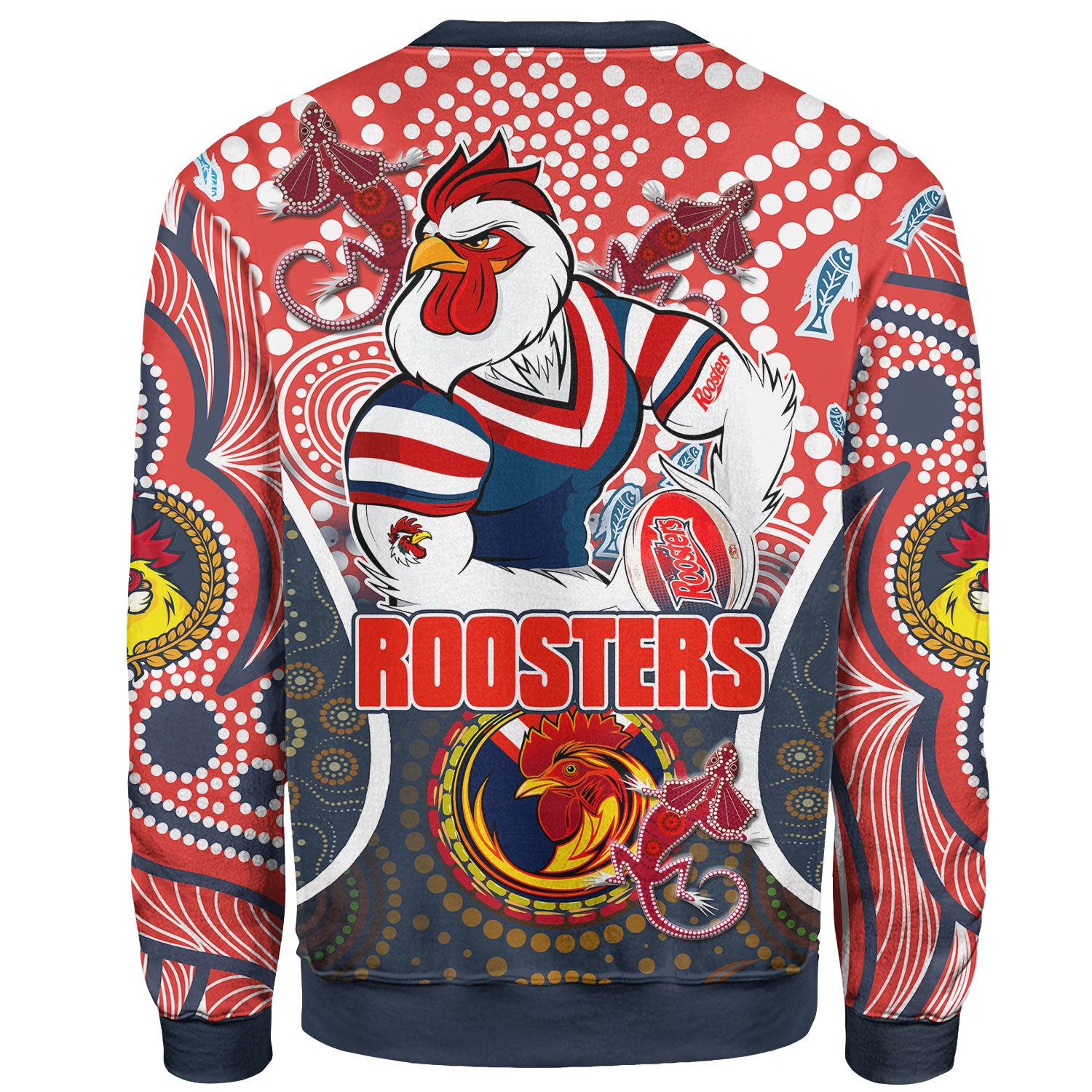 roosters-rugby-sweatshirt-custom-mighty-roosters-with-aboriginal-art-personalised-player-and-number-sweatshirt