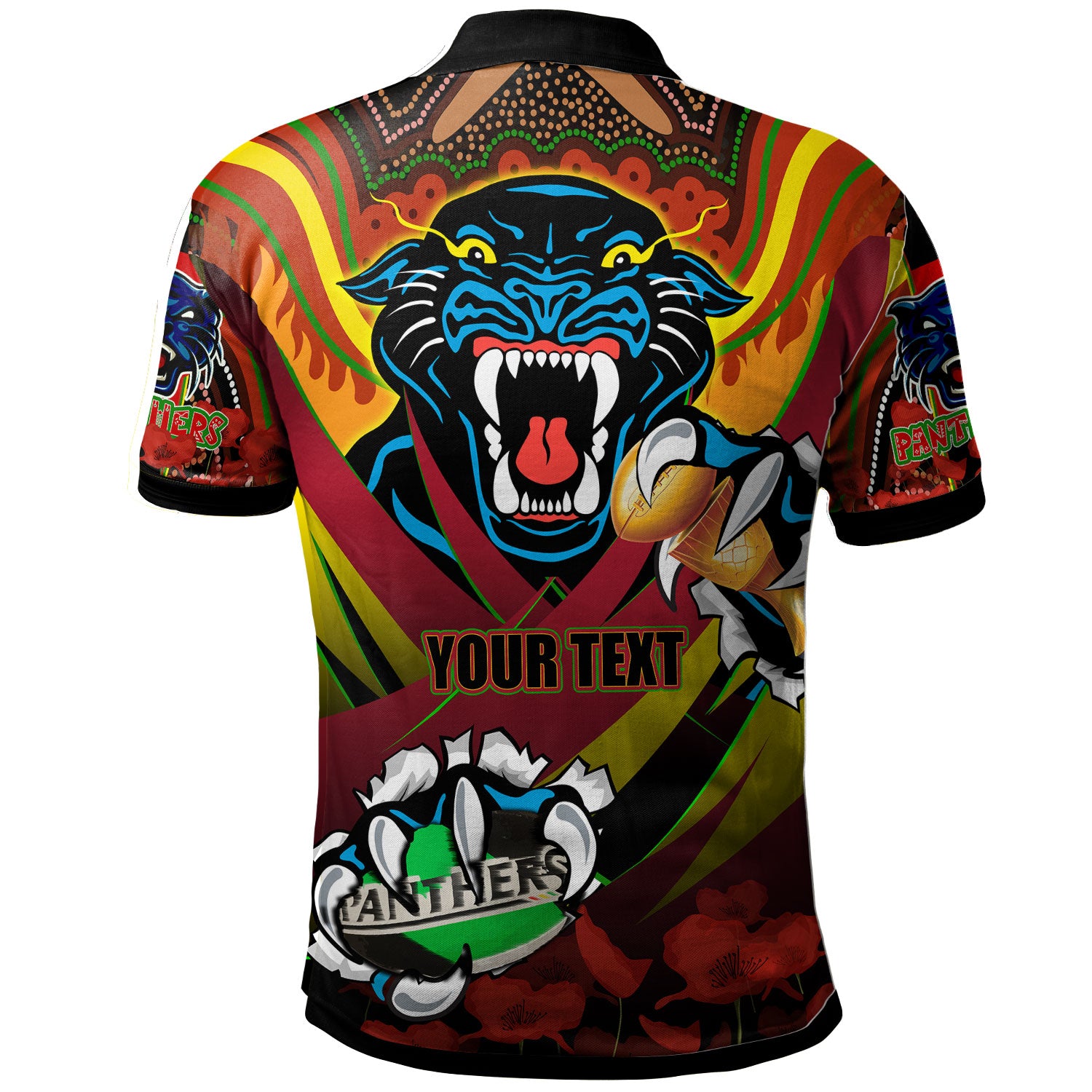 panthers-premierships-rugby-polo-shirt-custom-go-panthers-champion-claw-scratch-aboriginal-culture-polo-shirt