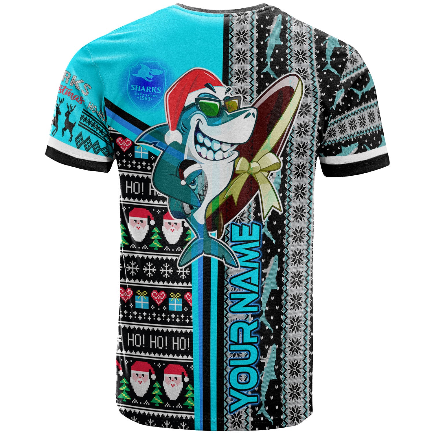 sharks-rugby-christmas-t-shirt-custom-sharks-surfrider-christmas-with-snowflakes-ho-ho-ho-t-shirt