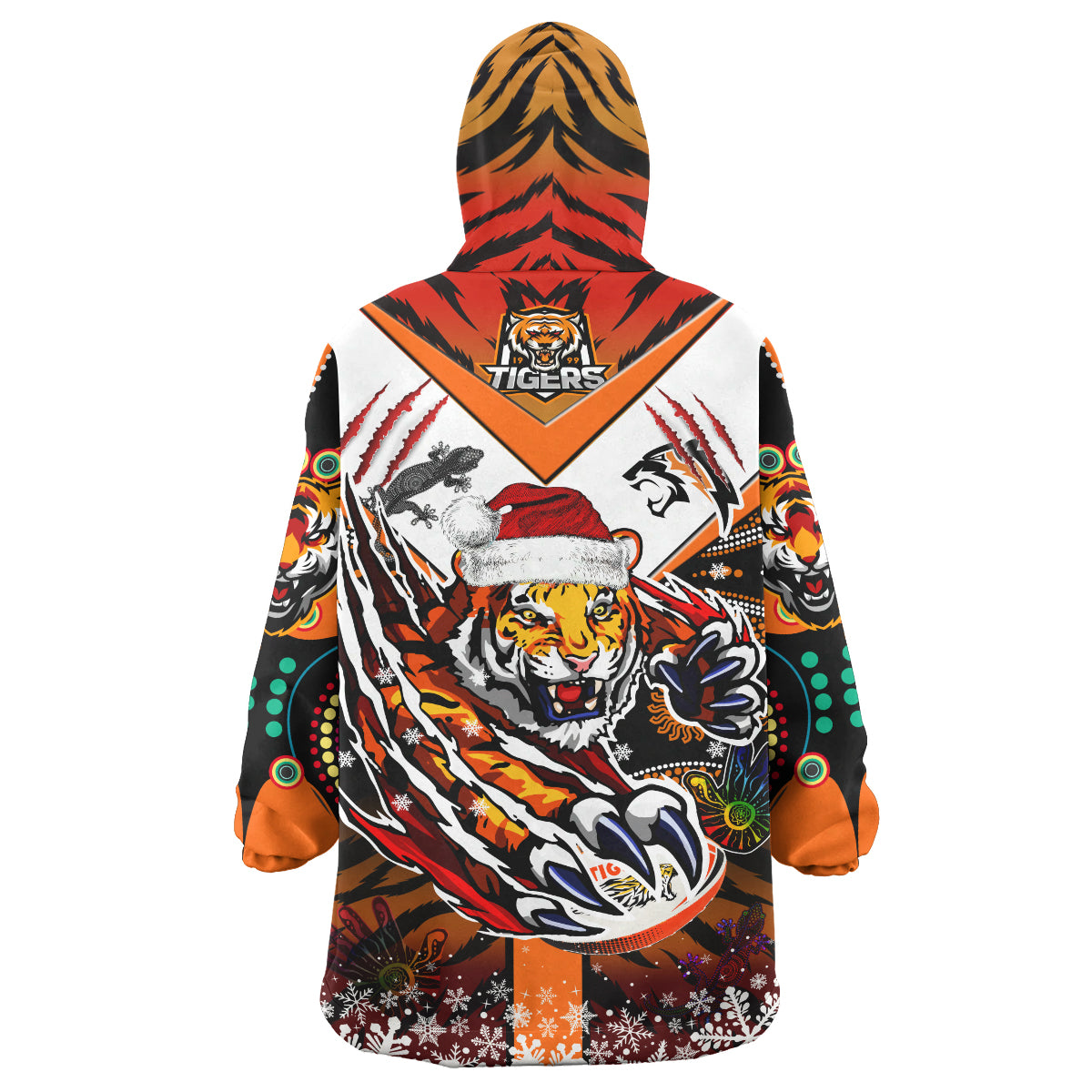 tigers-rugby-christmas-snug-hoodie-custom-merry-tigers-christmas-indigenous-wearable-blanket-hoodie