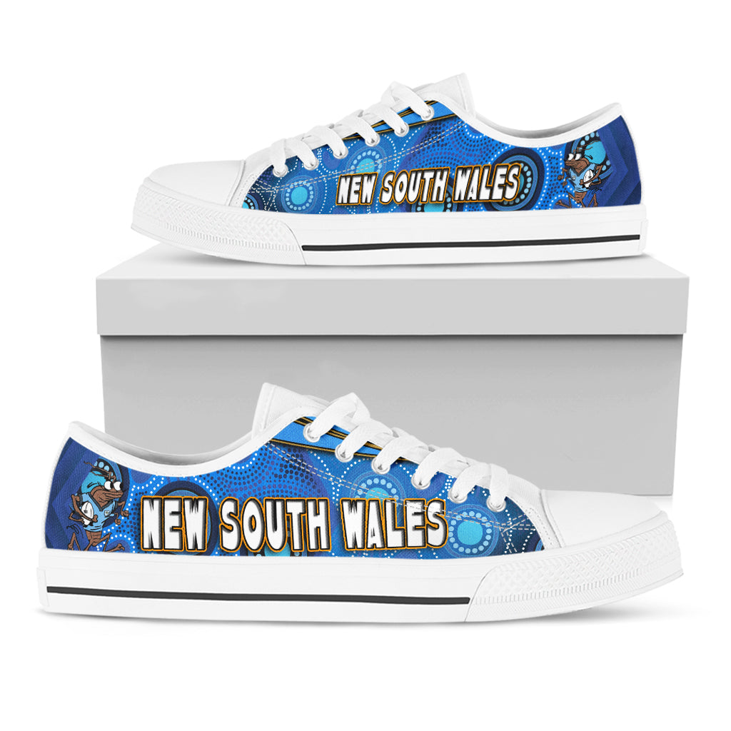 new-south-wales-rugby-league-teamlow-top-shoes-new-south-wales-blues-mascot-aboriginal-art-state-of-origin