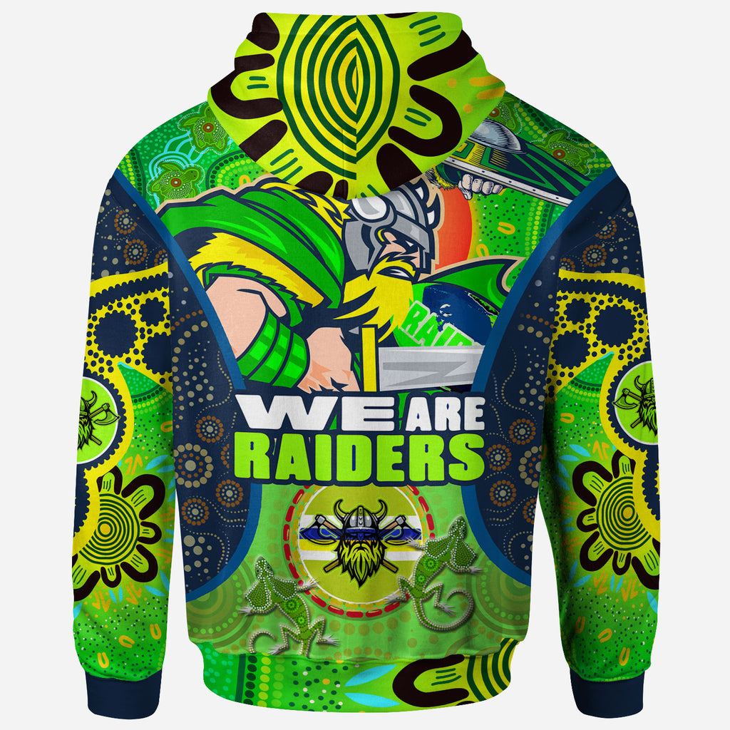 raiders-rugby-hoodie-custom-we-are-raiders-mascot-with-aboriginal-art-hoodie