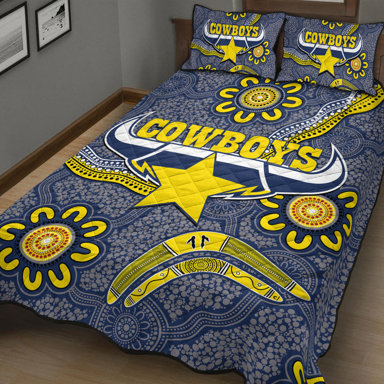 cowboys-rugby-quilt-bed-set-aboriginal-boomerang-cowboys-quilt-bed-set