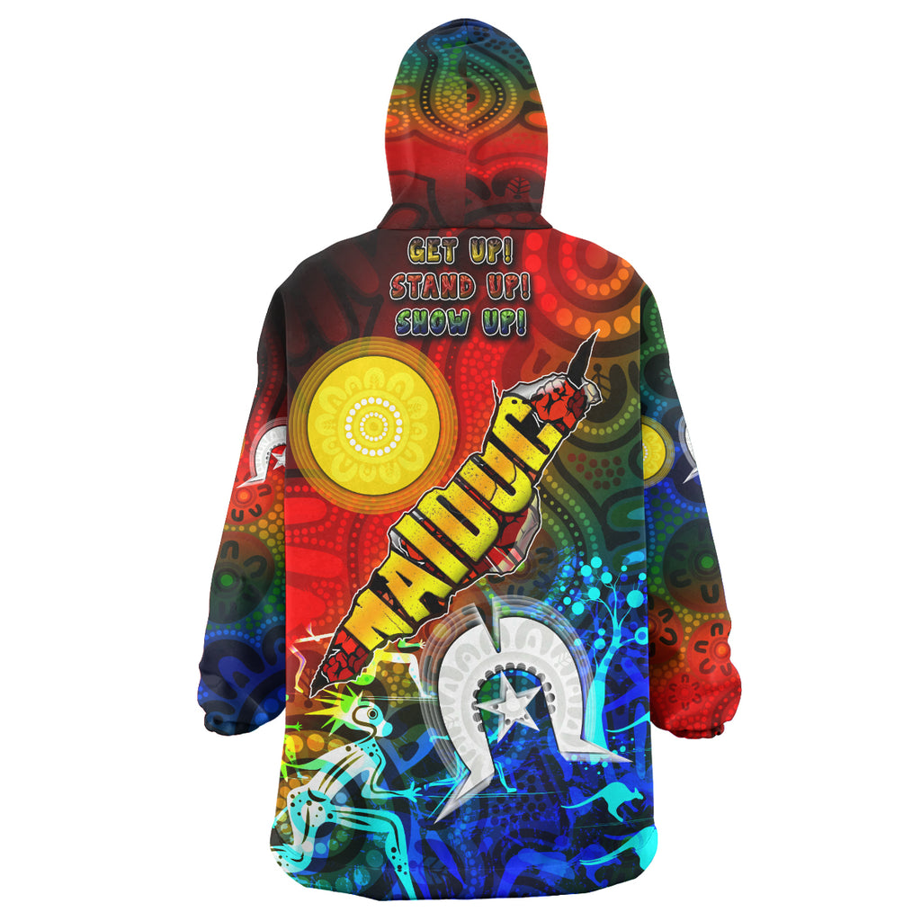 australia-naidoc-week-2023-wearable-blanket-hoodie-custom-naidoc-aboriginal-inspired-dot-art-painting-with-hunting-get-up-stand-up-show-up-wearable-blanket-hoodie