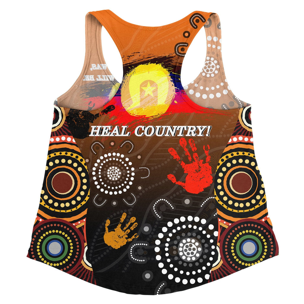 Naidoc Women's Racerback Tank - Heal Country 2021 - Vibe Hoodie