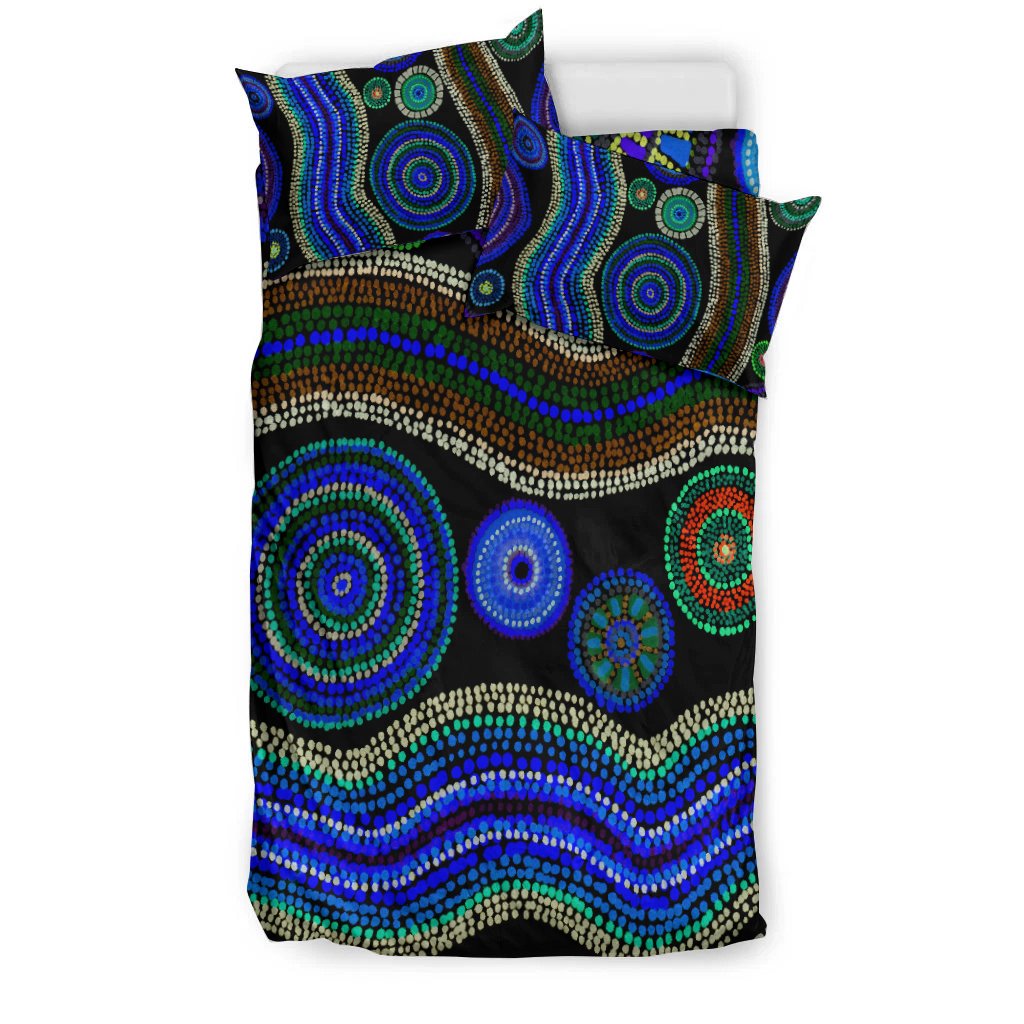 bedding-set-aboriginal-dot-unique-style-blue