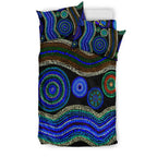 bedding-set-aboriginal-dot-unique-style-blue