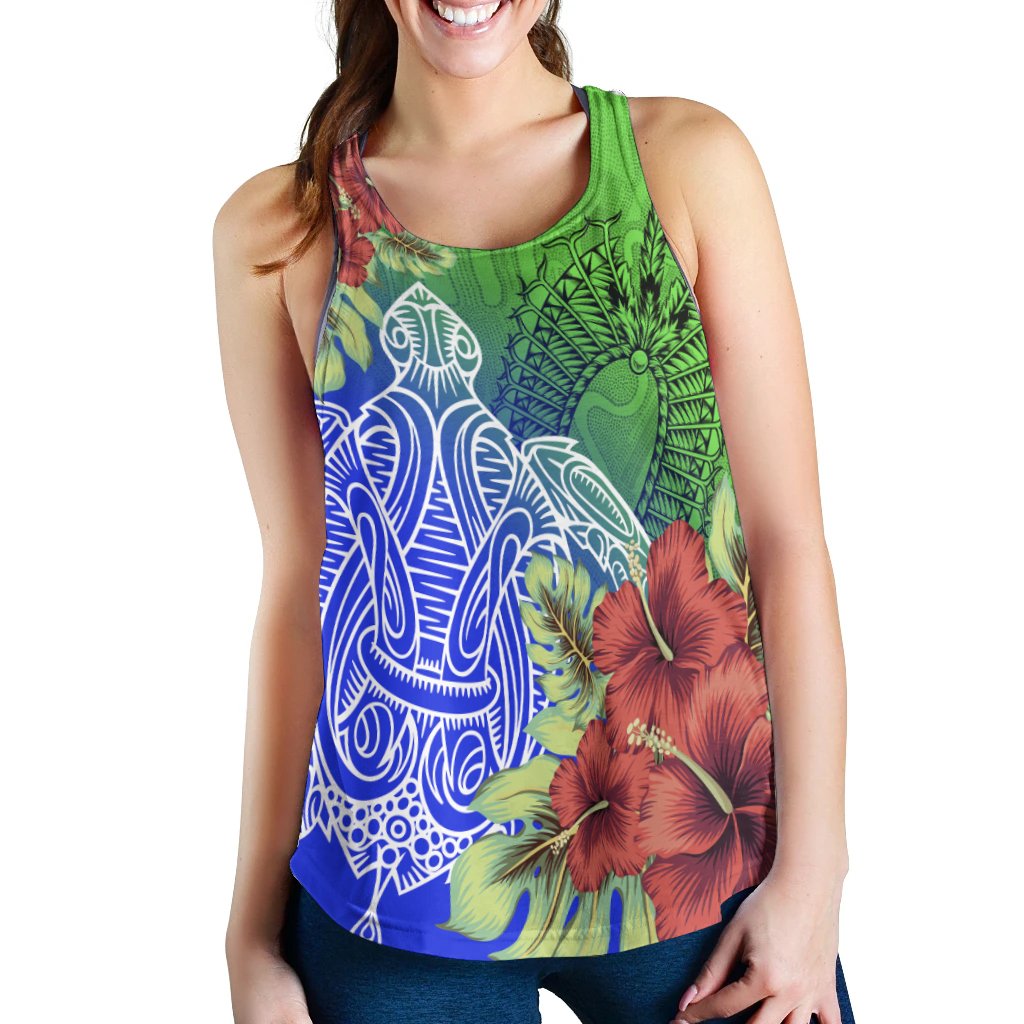 Torres Strait Islanders Women's Tank - Ocean Hibiscus - Vibe Hoodie
