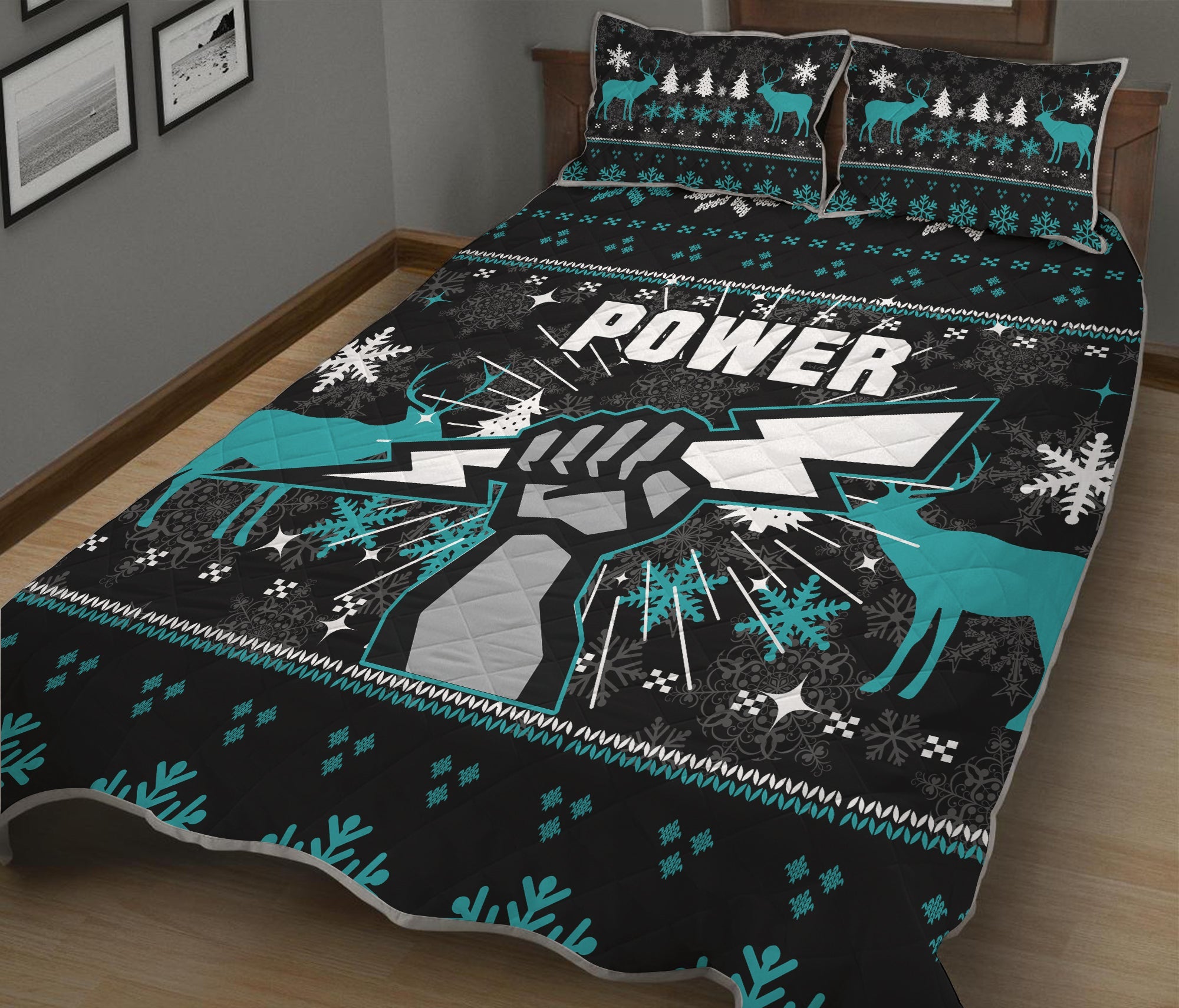 port-adelaide-quilt-bed-set-christmas-ugly-style