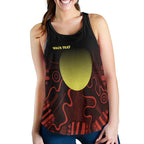 (Custom Text) Aboriginal Women's Racerback Tank - Indigenous Flag Grunge Style - Vibe Hoodie