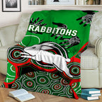 Rabbitohs Rugby Aboriginal Art Blanket - LT12