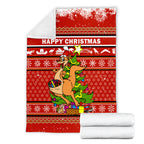 Australia Christmas Kangaroo Aboriginal Pattern Blanket - LT2