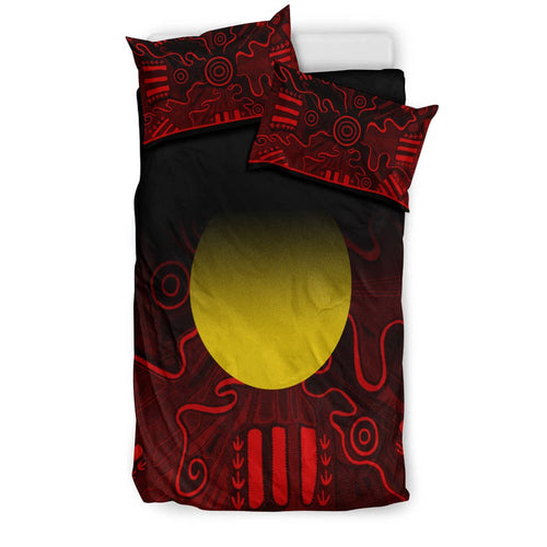 aboriginal-bedding-set-indigenous-flag-grunge-style