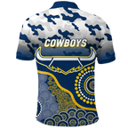 Cowboys Rugby ANZAC Day Camouflage Indigenous Art Polo Shirt - LT12