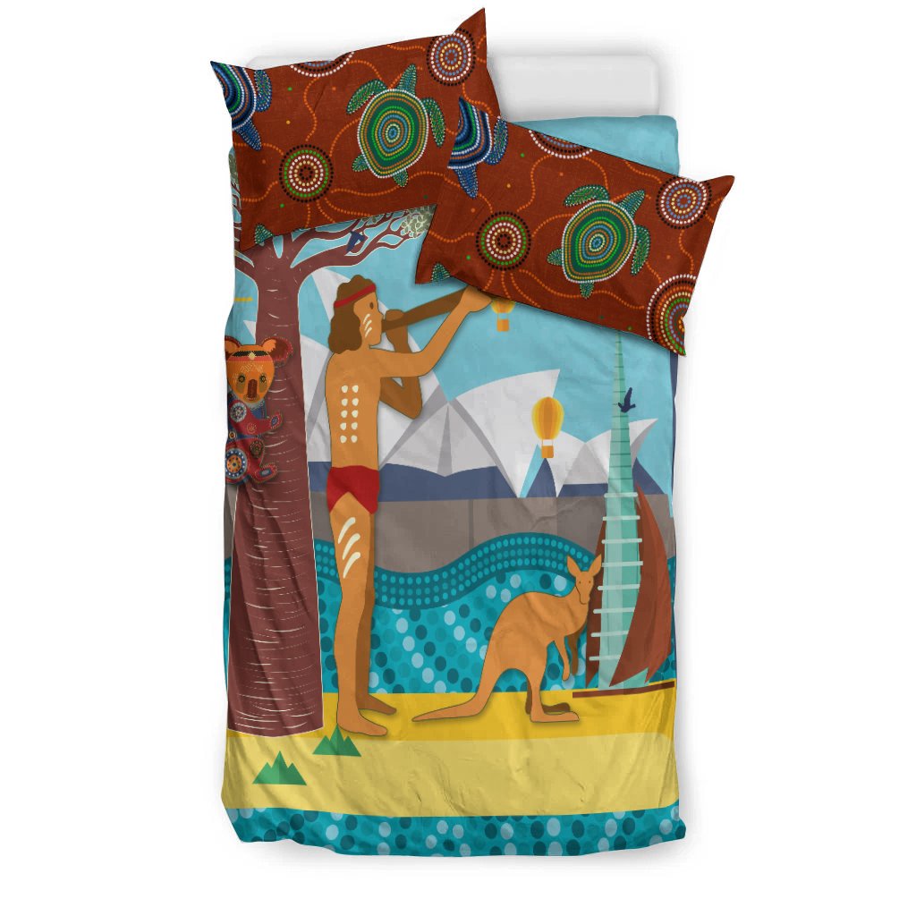 aboriginal-bedding-set-sydney-opera-house-with-traditional-aboriginal-style