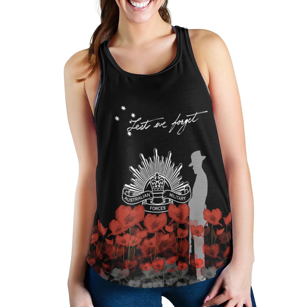 Anzac Day Women's Racerback Tank - Remember Them - Vibe Hoodie