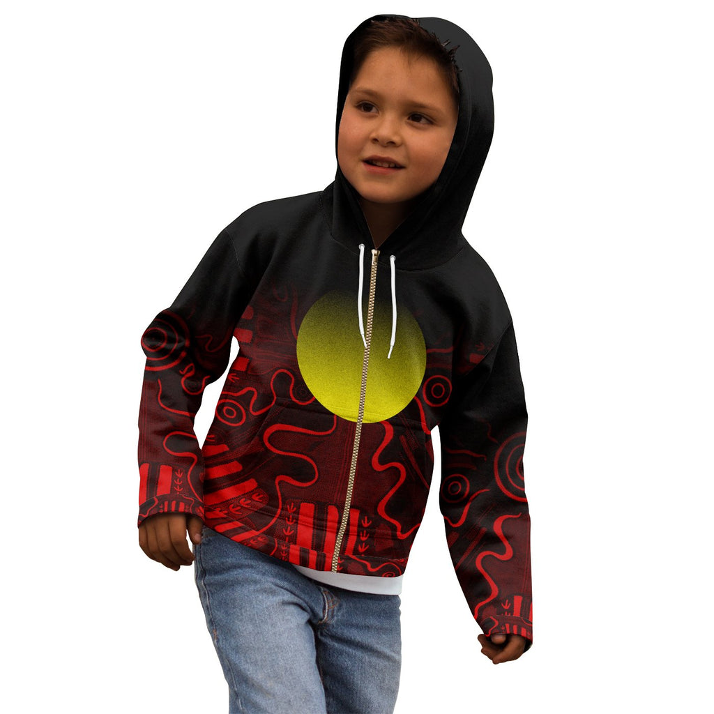 aboriginal-kid-zip-up-hoodie-indigenous-flag-grunge-style