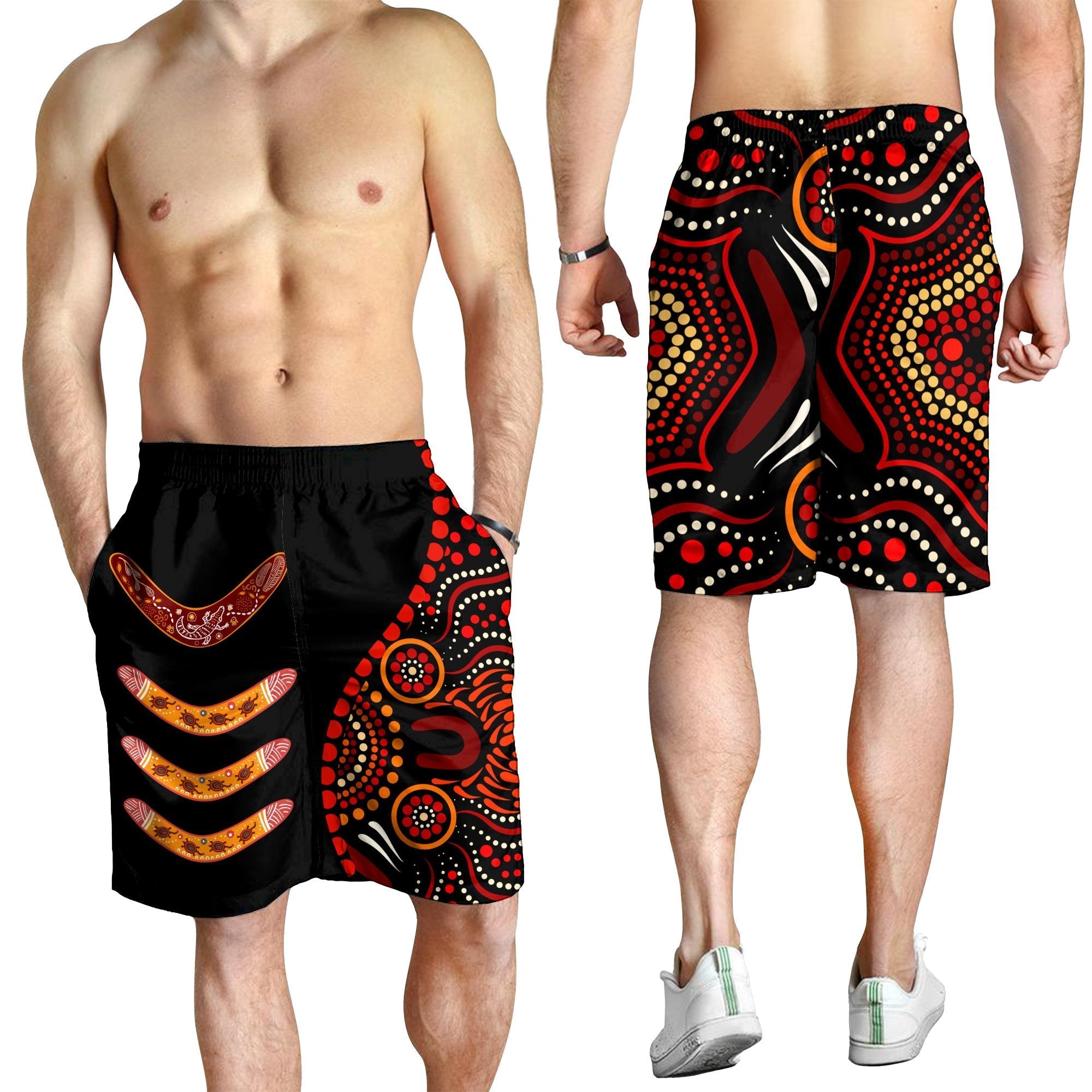 aboriginal-mens-short-aboriginal-boomerangs-with-dot-painting-pattern
