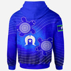 [Custom] Torres Strait Islanders Hoodie - Torres Symbol With  Turtle