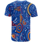 custom-text-aboriginal-kid-t-shirt-indigenous-footprint-patterns-blue-color