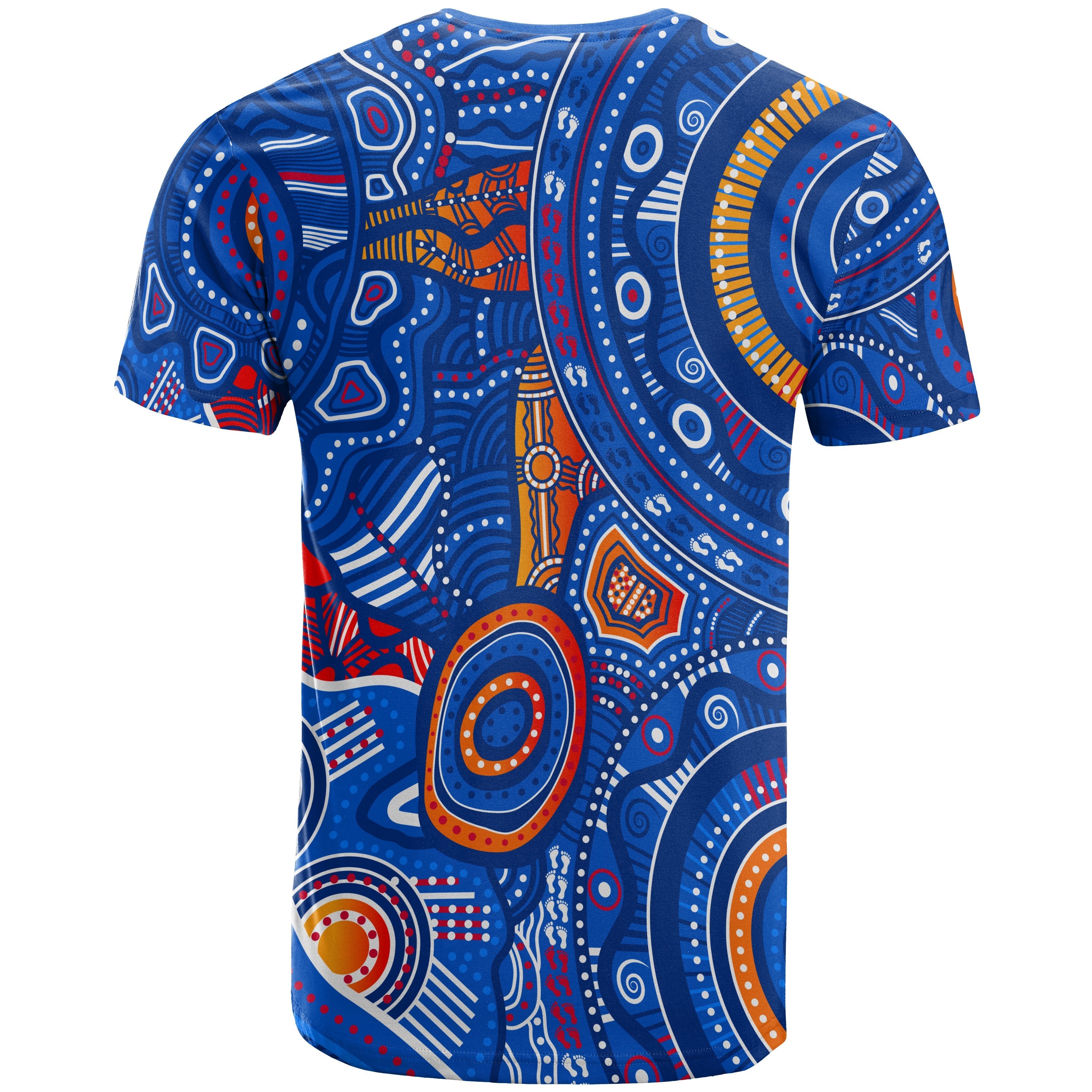 custom-text-aboriginal-kid-t-shirt-indigenous-footprint-patterns-blue-color