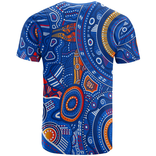 custom-text-aboriginal-kid-t-shirt-indigenous-footprint-patterns-blue-color