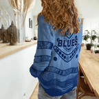 (Custom Personalised) New South Wales Blues Aboriginal  Indigenous Women Off Shoulder Sweater - LT12