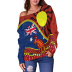 Australia Day Indigenous Art Women Off Shoulder Sweater