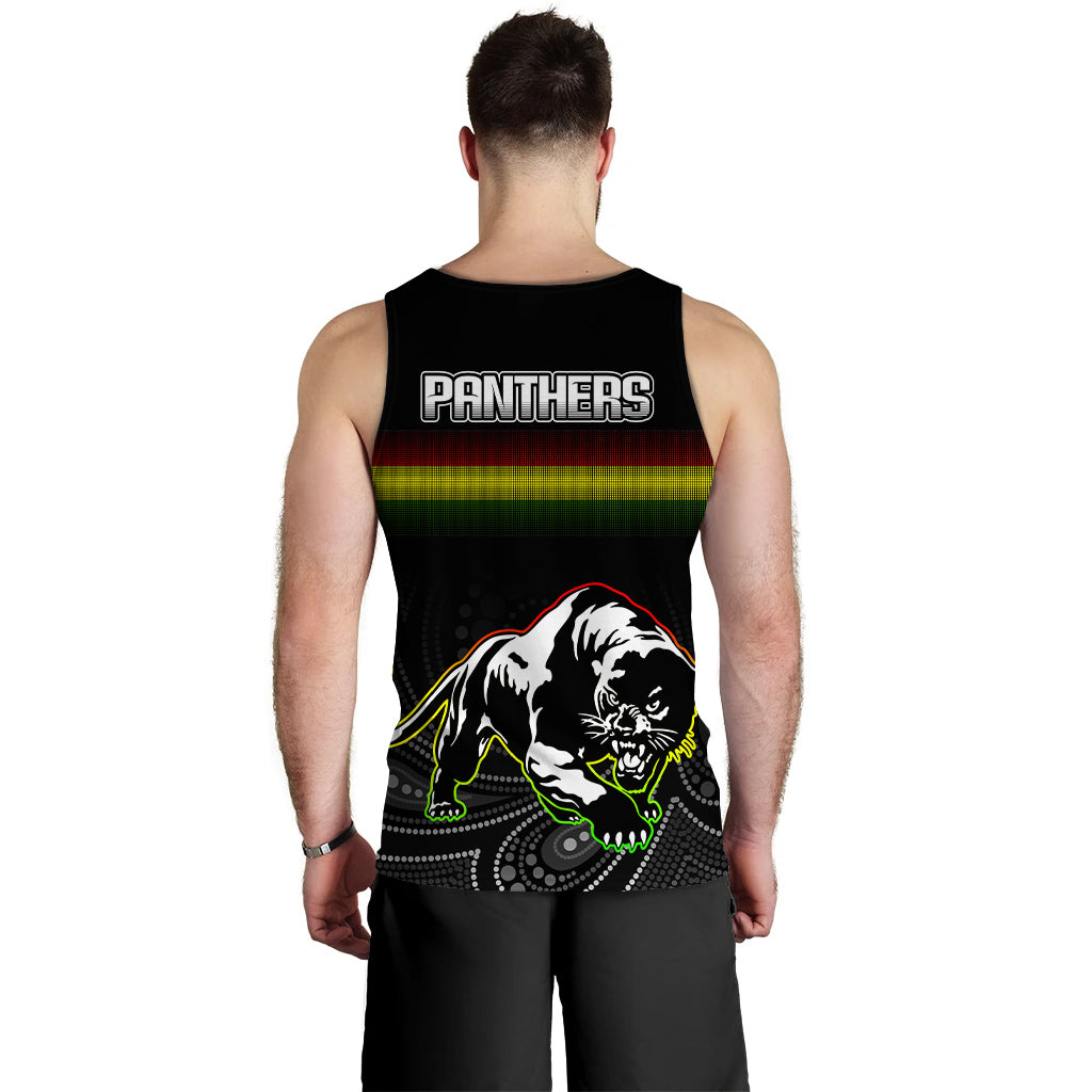 Black Panthers Rugby League Aboriginal Men Tank Top - LT2
