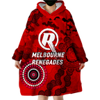 (Custom Personalised ) Melbourne Renegades ANZAC Day Aboriginal Wearable Blanket Hoodie - LT12