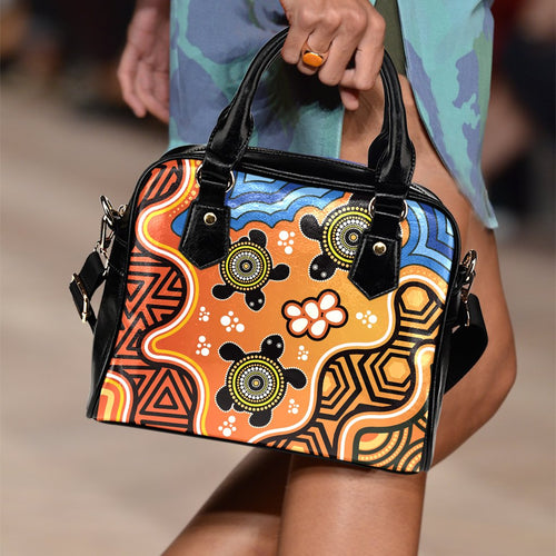 Aboriginal Shoulder Handbag - Indigenous Art Patterns Ver04 - Vibe Hoodie