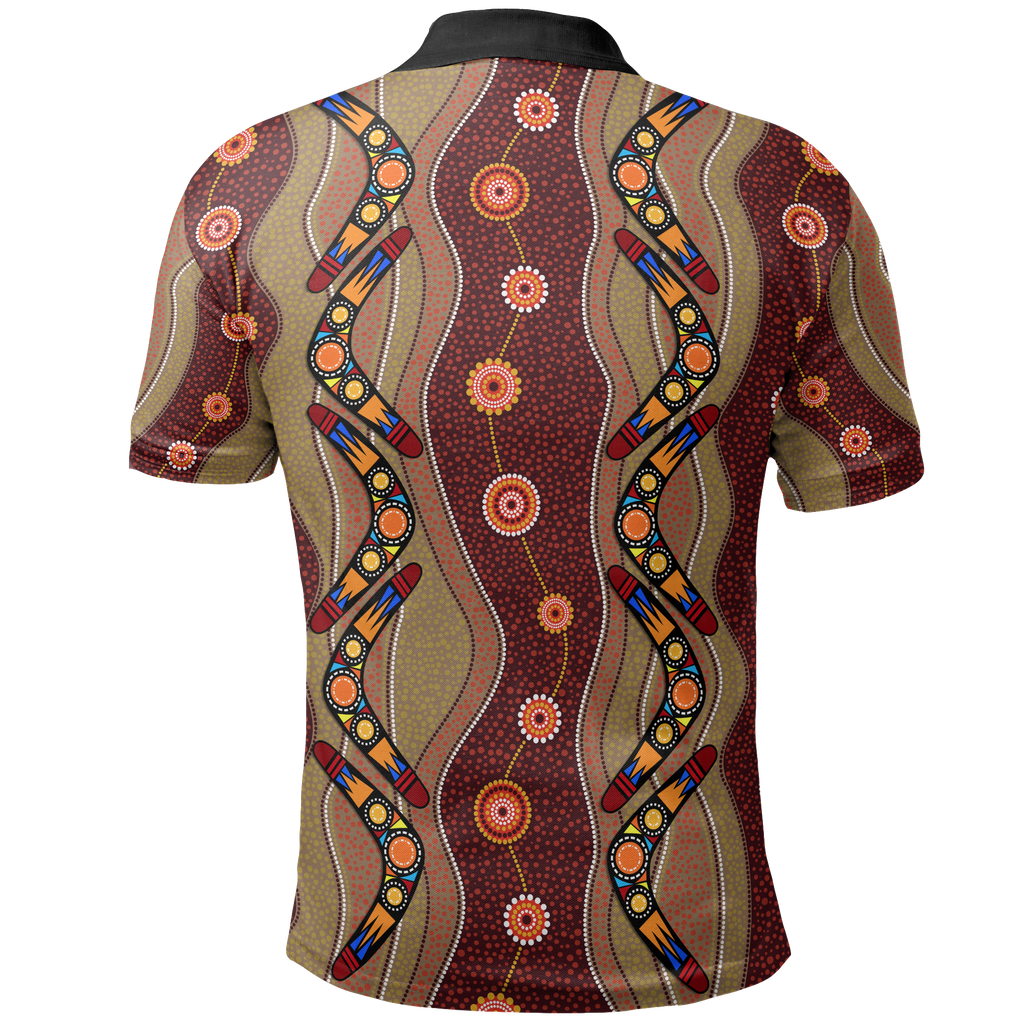 polo-shirt-aboriginal-dot-painting-shirt-boomerang-patterns-unisex