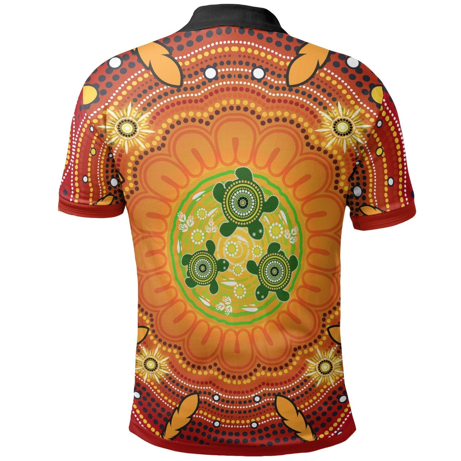 aboriginal-polo-shirts-turtle-circle-dot-painting-art