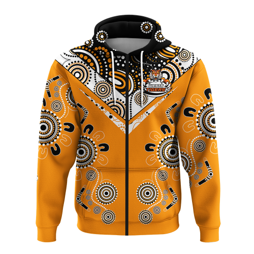 Wests Tiger Rugby Aboriginal Pattern Hoodie - LT2