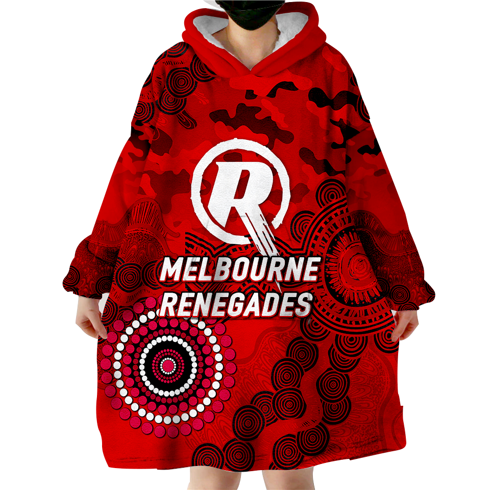 Melbourne Renegades ANZAC Day Aboriginal Wearable Blanket Hoodie - LT12