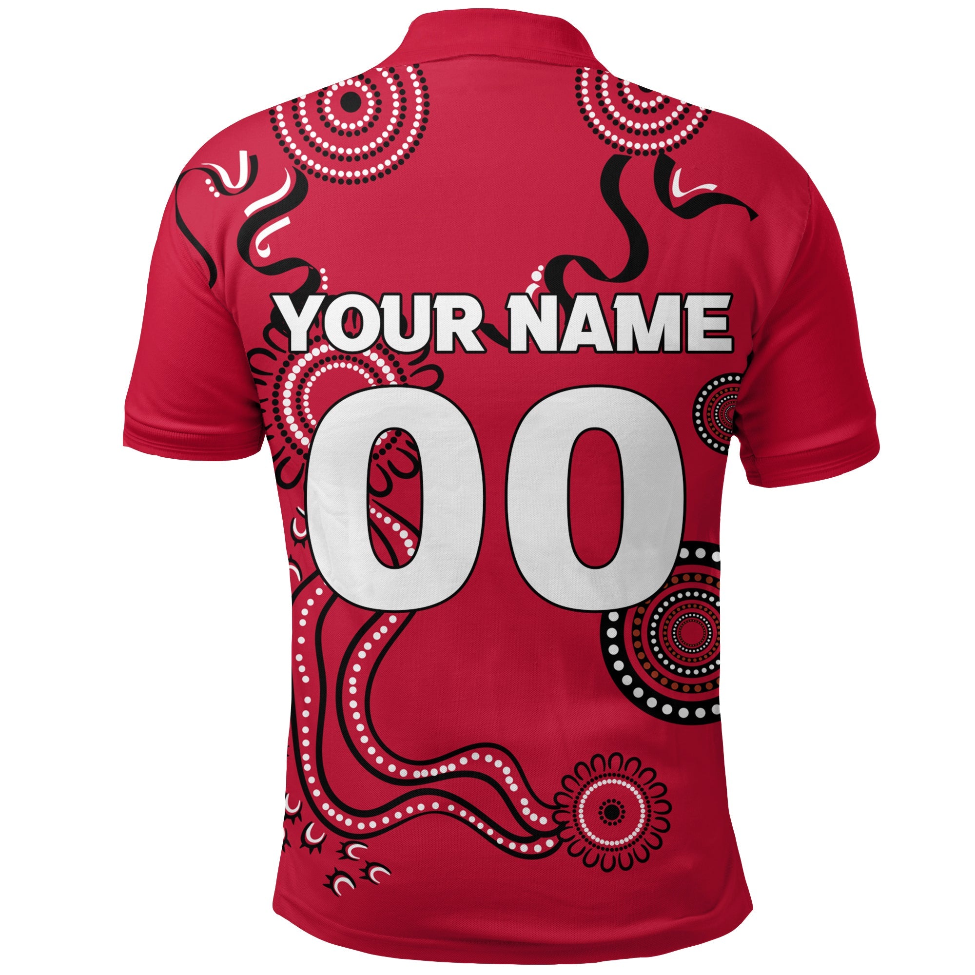 custom-personalised-western-sydney-wanderers-polo-shirt-indigenous-dot-painting-art