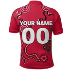 custom-personalised-western-sydney-wanderers-polo-shirt-indigenous-dot-painting-art