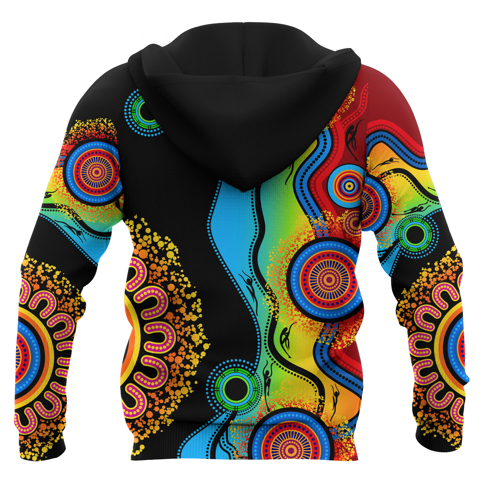 aboriginal-hoodie-circle-dot-painting-flowers-patterns-blue-dream