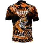 Tigers Rugby ANZAC Day Camouflage Indigenous Art Polo Shirt - LT12