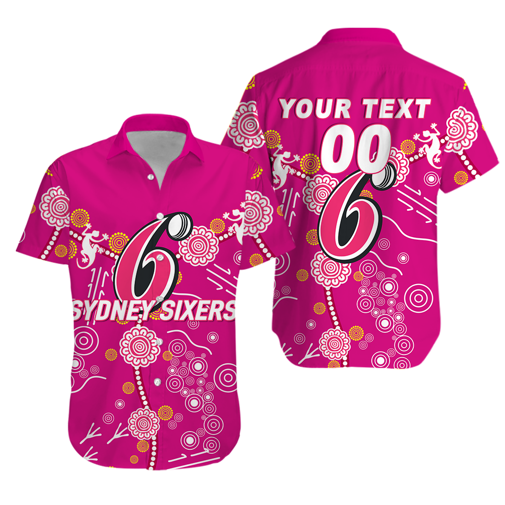 (Custom Personalised)Sydney Sixers Aboriginal Art Cricket 2022 Hawaiian Shirt - LT12