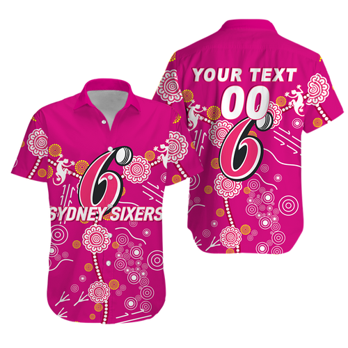 (Custom Personalised)Sydney Sixers Aboriginal Art Cricket 2022 Hawaiian Shirt - LT12