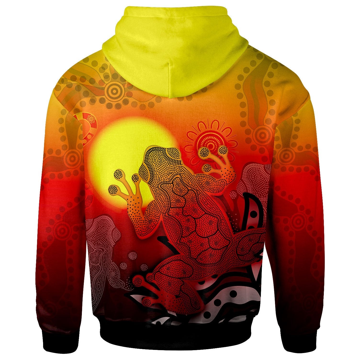 aboriginal-hoodie-indigenous-frog-red